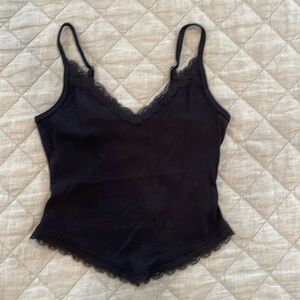 Hollister tank with  lace trim black size xs
